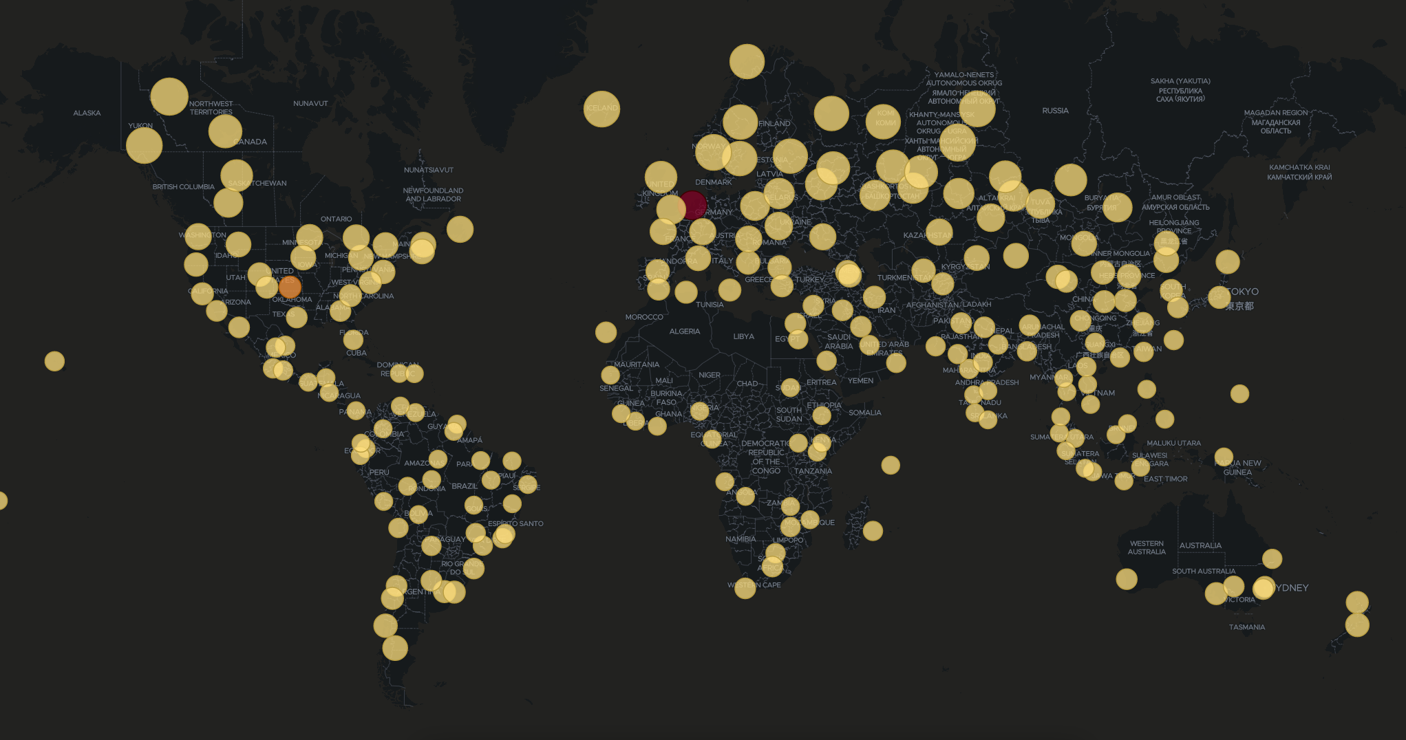 Screenshot of Attacks Across the World